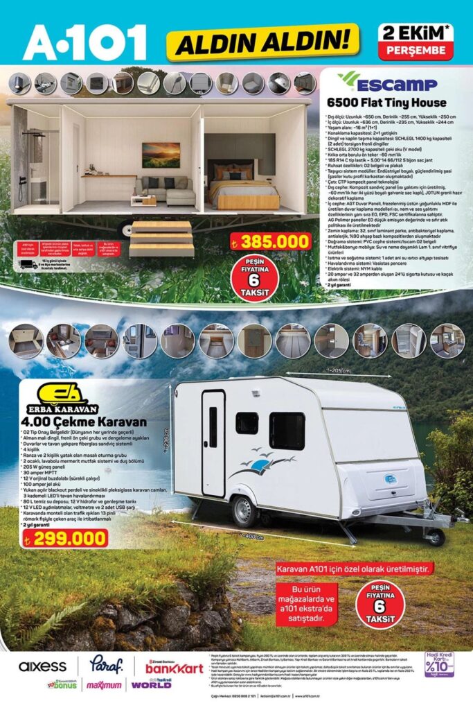 A101, Yeni Kataloğunda Tiny House ve Çekme Karavanı Tanıttı