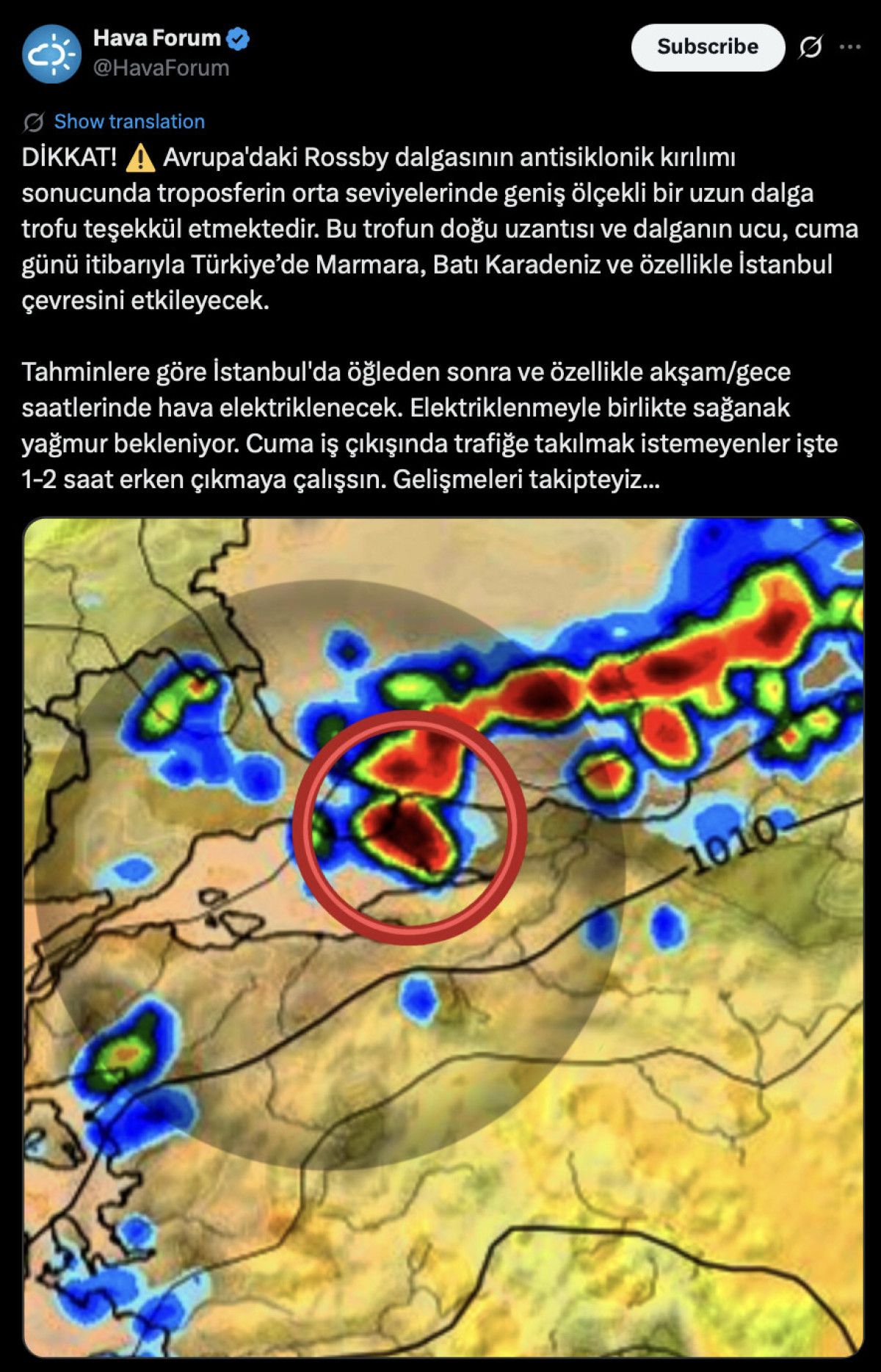 İstanbul'da Cuma Günü Sağanak Yağış Bekleniyor, Vatandaşlar Uyarıldı