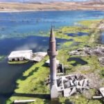 Kayseri'de Gümüşören Barajı'nda Su Seviyesi Düşerken Eski Yerleşimler Ortaya Çıkıyor