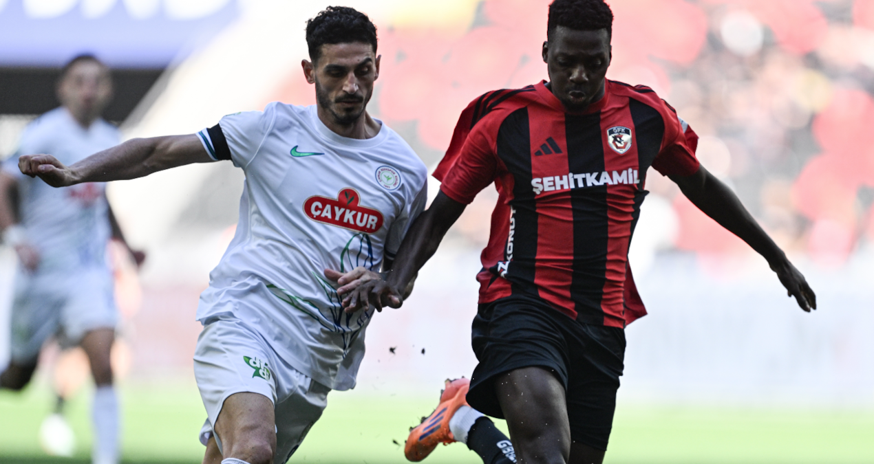 Gaziantep FK ve Çaykur Rizespor’un 2-2 berabere kaldığı maçta gol yağmuru yaşandı