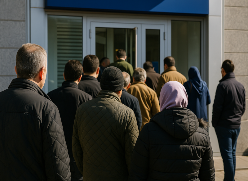 Mevduat faizleri düştü, bankalar önünde uzun kuyruklar oluştu