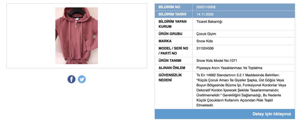 Ticaret Bakanlığı, İki Çocuk Giyim Ürünü İçin Yasaklama Kararı Aldı