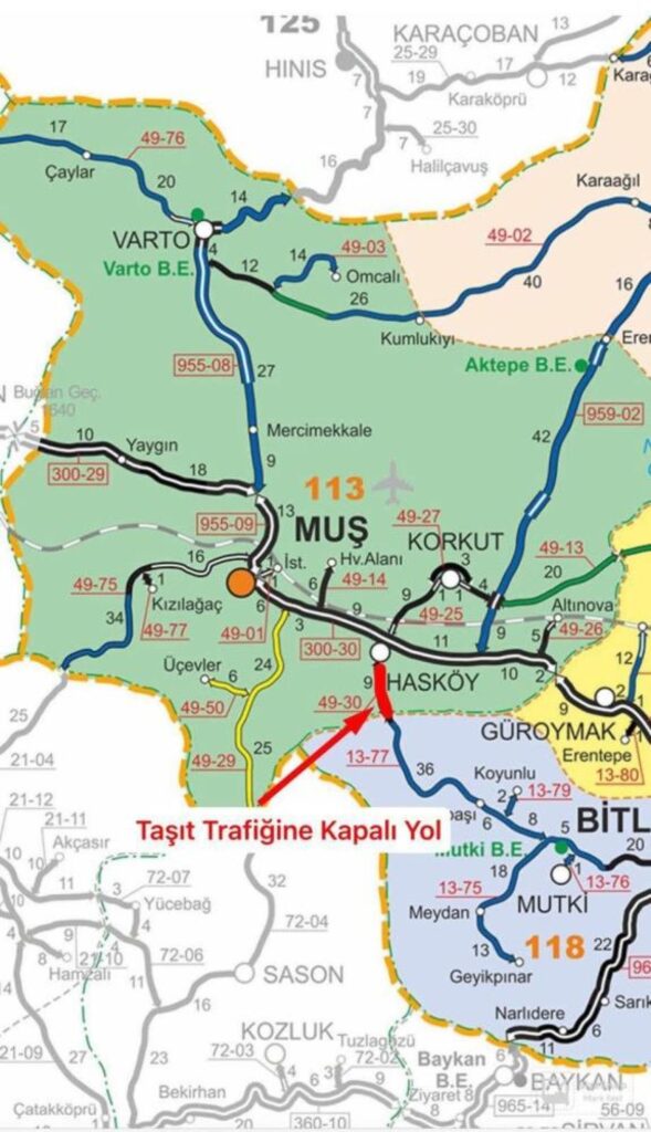 Muş'ta Yoğun Kar Yağışı Ulaşımı Olumsuz Etkiledi