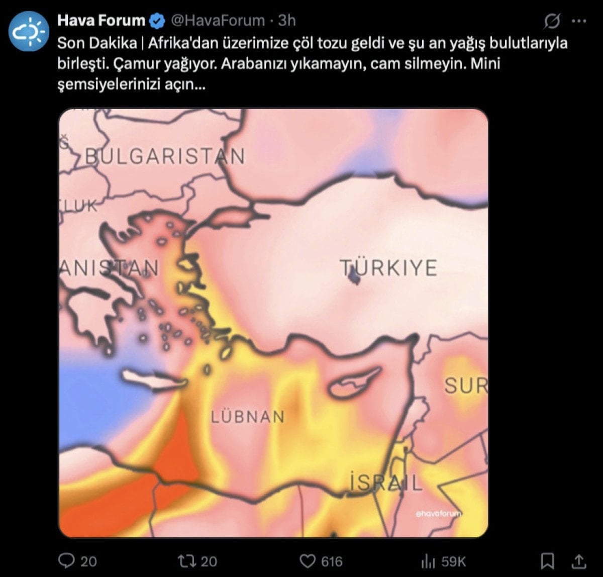 Afrika'dan Gelen Toz Bulutu Türkiye'de Çamur Yağmurlarına Neden Oldu, Uzmanlar Uyarıyor