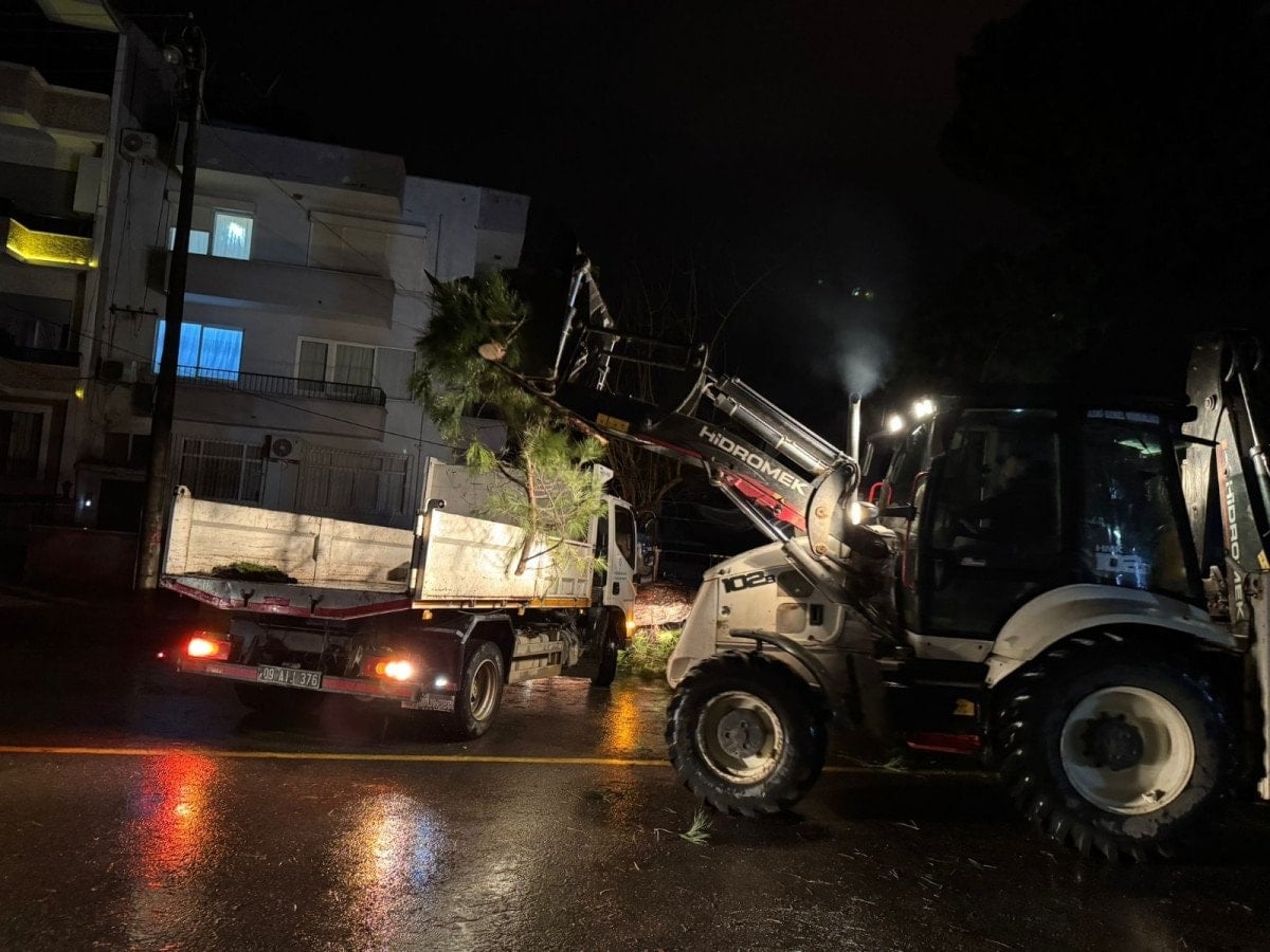 Aydın'da Fırtına, Elektrik Tellerini Koparıp Kesintiye Neden Oldu