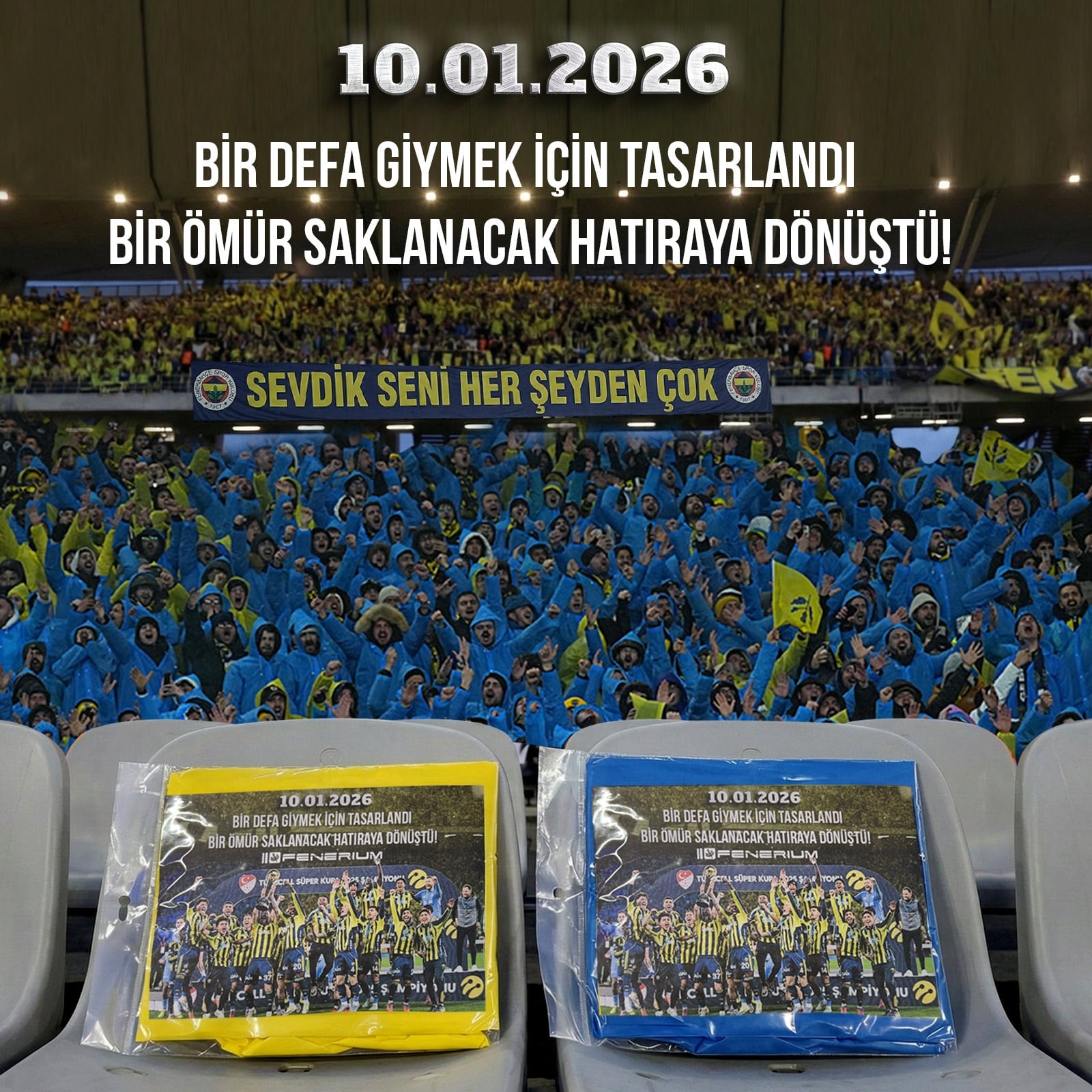 Fenerbahçe, Süper Kupa Finali'nin Yağmurluklarını Satışa Sundukları İçin Taraftardan Yoğun İlgi Görüyor
