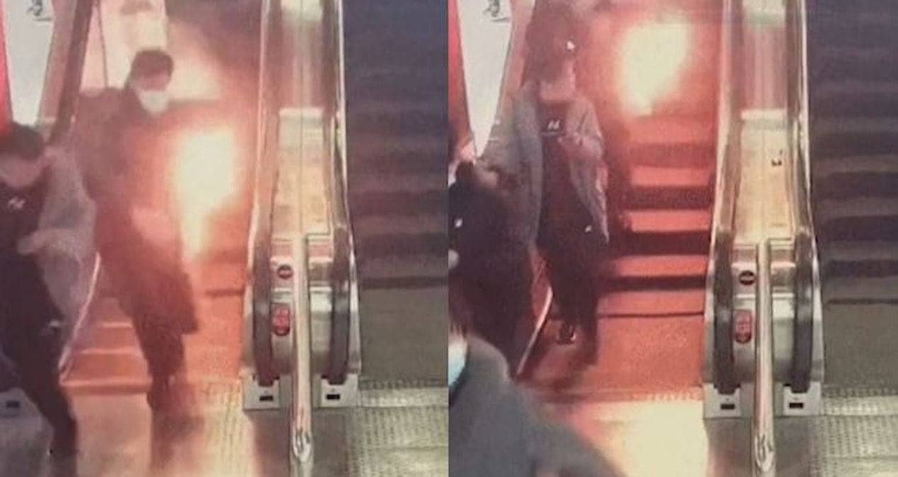 Şanghay Metro İstasyonu'nda Powerbank Patladı, Yolcuyu Korku Dolu Anlar Bekliyor