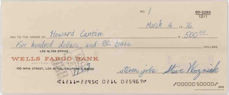 Apple'ın Tarihinde Bir Dönüm Noktası: Steve Jobs'a Ait Çek, 2,4 Milyon Dolara Satıldı