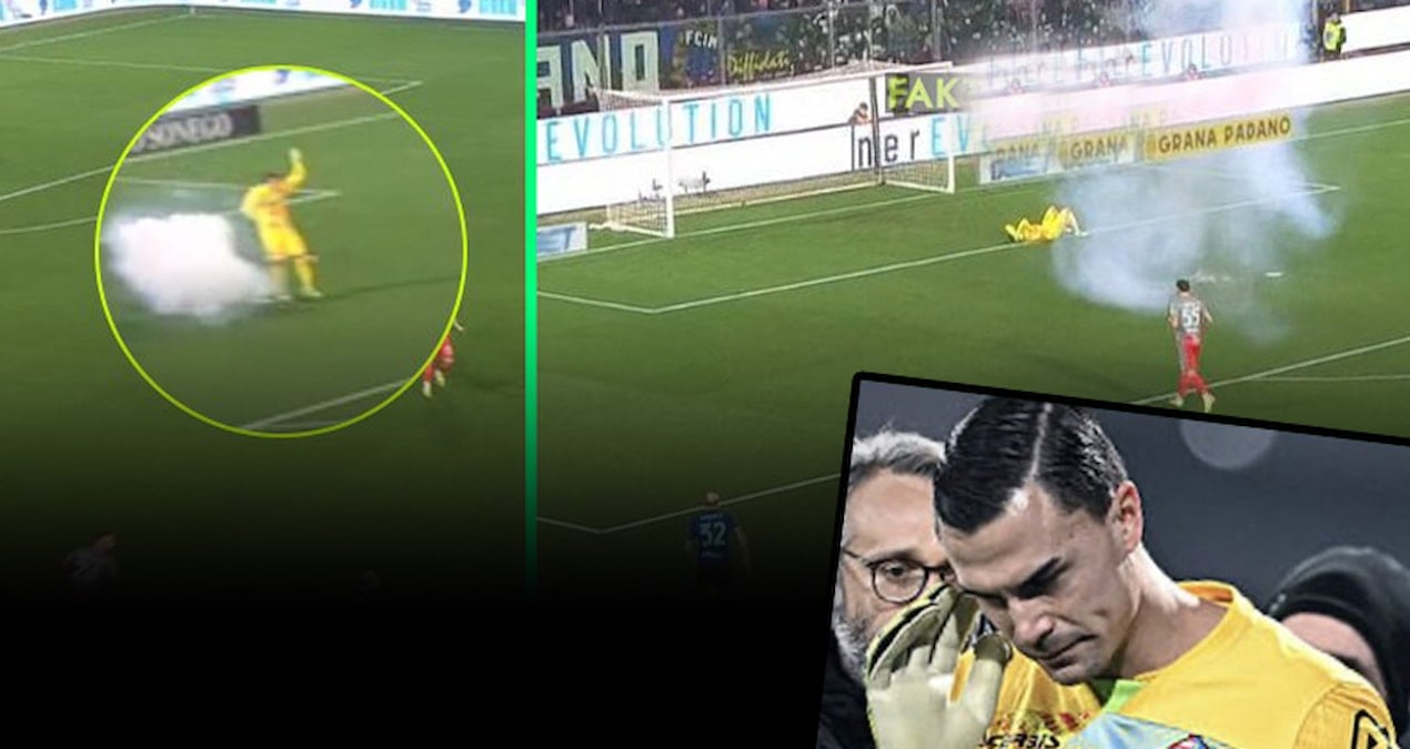 İtalya'da Futbol Maçında Havai Fişek Patladı, Kaleci Yaralandı