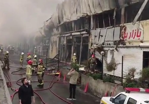 Tahran'da Cennet Pazarı'nda büyük yangın: Herhangi bir yaralanma yok
