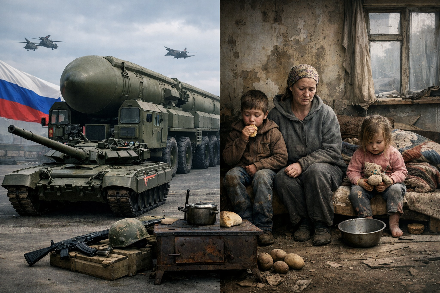 Rusya'nın Askeri Bütçesi Yoksullukla Mücadeleyi Geride Bıraktı: 9,8 Milyon Vatandaş Asgari Gelirin Altında Yaşıyor