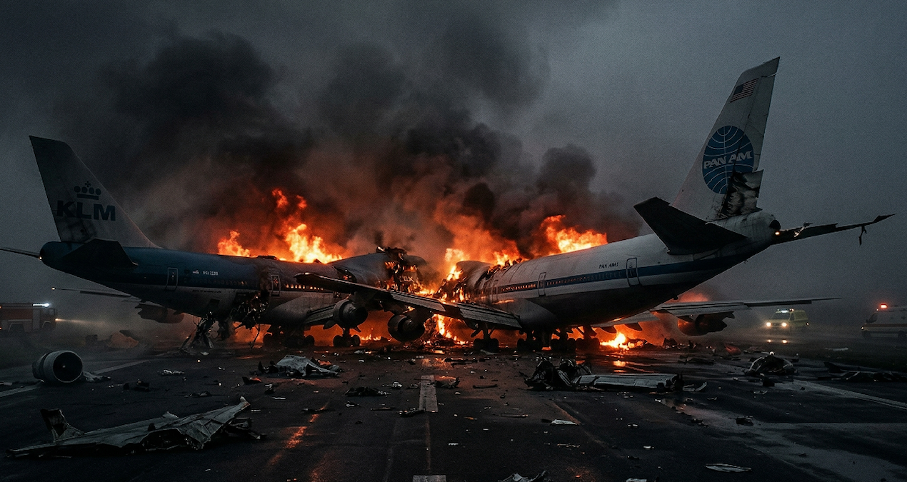 Tenerife'de 583 kişinin ölümüne sebep olan uçak kazası tarihi bir felaket