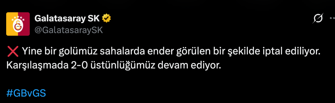 Galatasaray, VAR Uygulamalarına Tepki Gösterdi