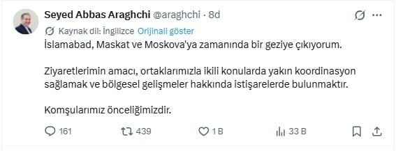 İran Dışişleri Bakanı Arakçi İslamabad'a gidiyor; barış müzakereleri için kritik temaslar kurulabilir