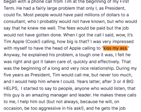 Trump'tan Tim Cook'a Övgü: "İnanılmaz Bir Adam ve Eşsiz Bir Lider"