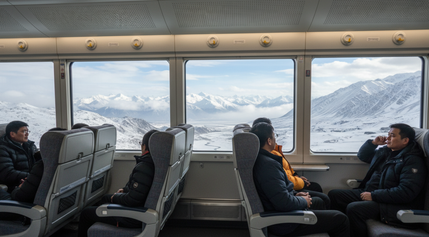 Yüksek irtifada oksijen desteğiyle seyahat eden dünyanın en yüksek tren hattı
