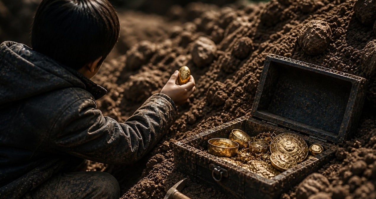 8 yaşındaki çocuk, dağlık bölgede antik hazineyi keşfetti