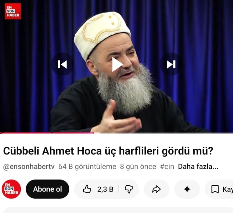 Cübbeli Ahmet Hoca'nın Cinlerle İlgili Deneyimleri YouTube'da Paylaşıldı