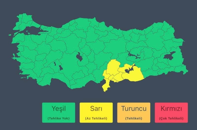 İçişleri Bakanlığı'ndan 7 İl İçin Kuvvetli Yağış Uyarısı