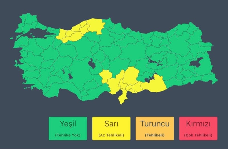 İçişleri Bakanlığı'ndan Batı Karadeniz ve Güney için kuvvetli yağış uyarısı