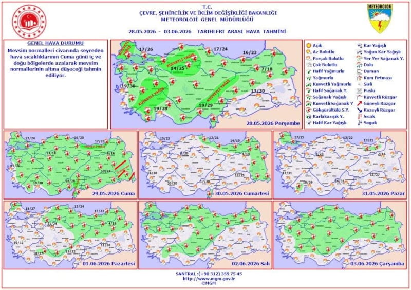Kurban Bayramı'nın İkinci Günü İçi Sağanak Yağış Uyarısı Yapıldı