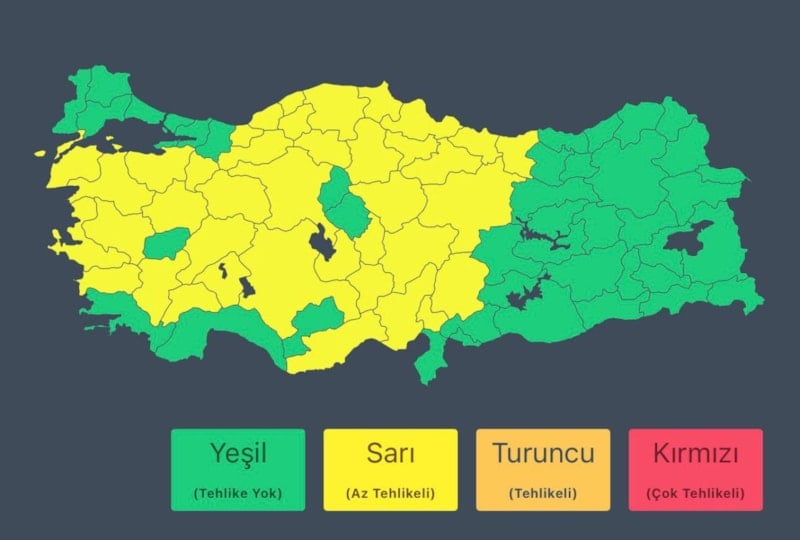 Meteorolojiden 39 İl İçin Sarı Kodlu Uyarı: Gök Gürültülü Sağanak Yağış Bekleniyor
