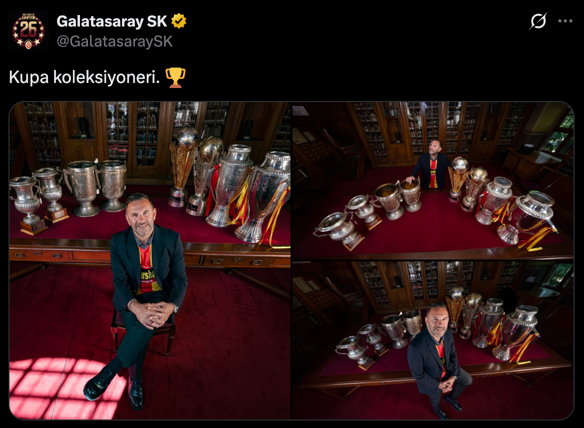 Okan Buruk'la Galatasaray tarihine geçiş: 8 kupayla zafer seremonisi