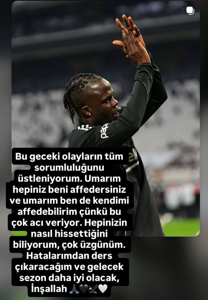 Olaitan, Beşiktaş’ın Kupadan Elenmesine Neden Olan Penaltı İçin Özür Diledi