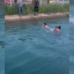 Şanlıurfa’da Sulama Kanalına Devrilen Otomobilde Yardım Mücadelesi Verildi