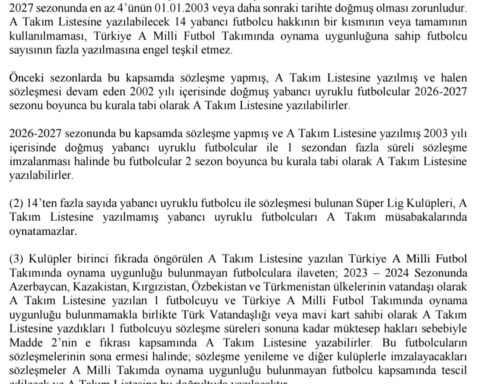 TFF, 2026-2027 Sezonunda Yabancı Kuralını Resmen Değiştirdi