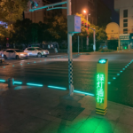 Zeminde bulunan LED ışıklarla yaya geçitlerinde güvenlik artırıldı