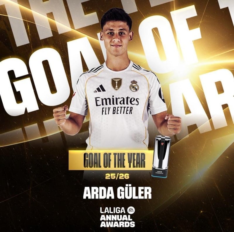 Arda Güler'in Golü La Liga'da Sezonun En İyisi Seçildi