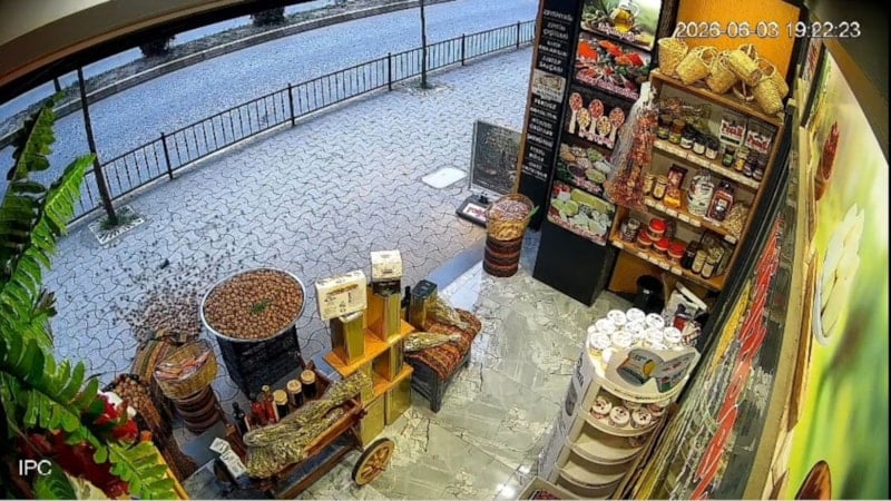 Giresun’da Sokak Kedisi Cuvayı Devrip Cevizleri Yola Saçtı